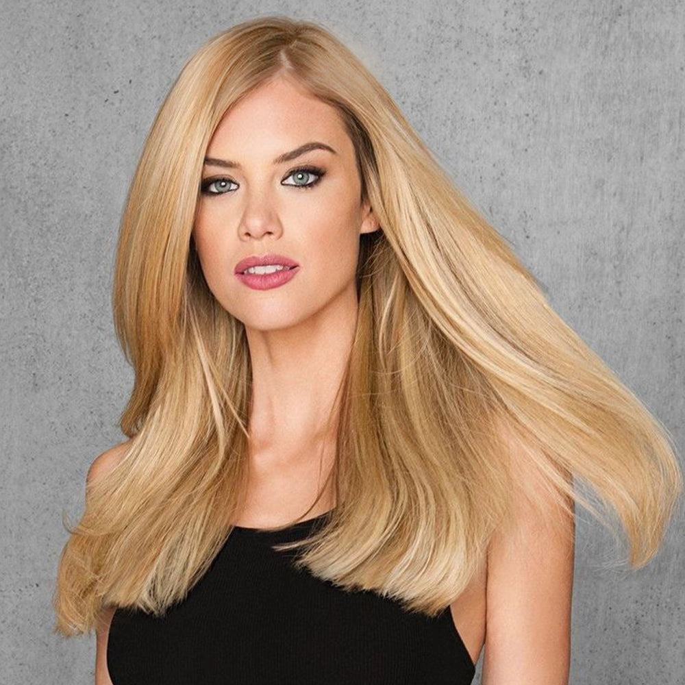 3x5 Silk Topper Hair| Highlighted Ash Bleach Blonde Golden Brown(#T8AP8A/1001)